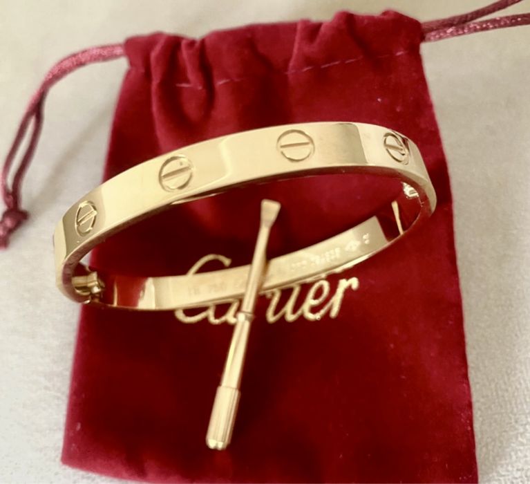 Srebrna lub zlota bransoletka cartier stal nierdzewna r 22