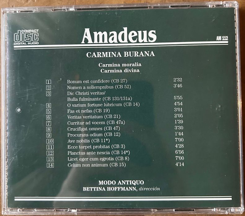 CD Amadeus Carmina Burana Bettina Hoffmann