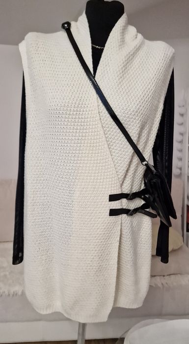 Bezrękawnik ecru " H&M".