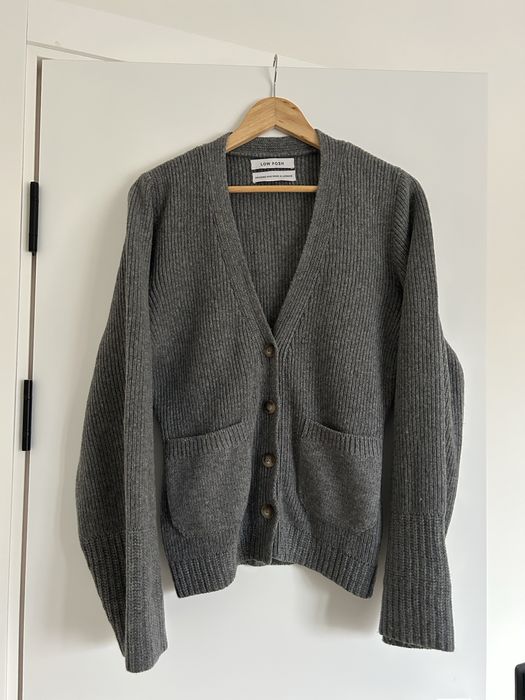 Сірий кардиган з вовни Low Posh, 100% вовна