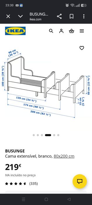 Cama IKEA BUSUNGE criança