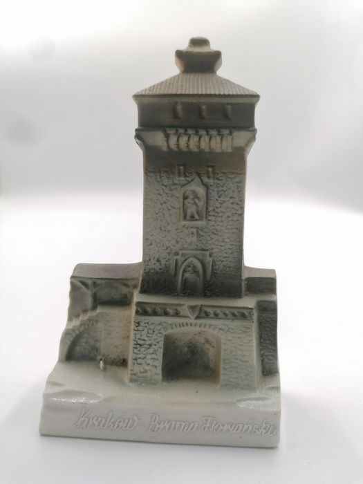 Stara ciekawa ceramiczna figurka Brama Floriańska Kraków