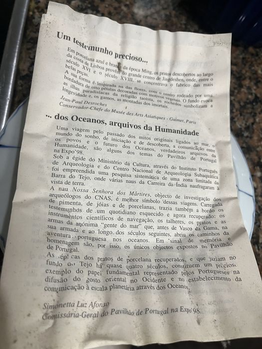 Colecao de pratos Nossa Senhora dos Mártires- expo 98