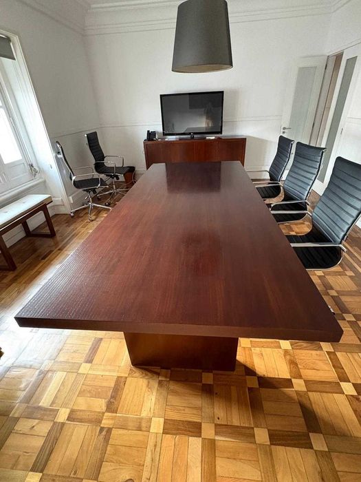 Mesa de Jantar/ Reunião em madeira mogno (300x130) - Peça única, feita à medida em Portugal
