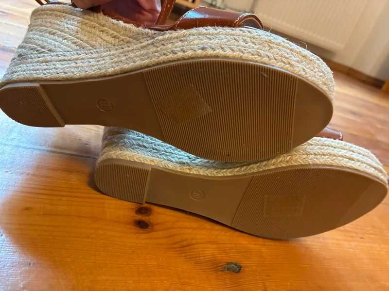 Espadryle brązowe na koturnie 40 NOWE