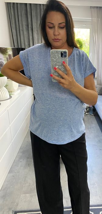 Niebieska Błękitna bluzka t-shirt melanż Atmosphere Primark L-XXL