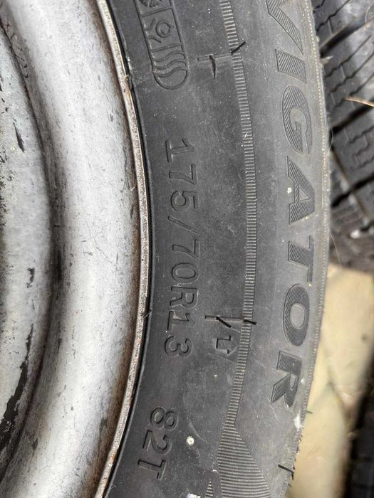 Koła z oponami Dębica Navigator 175/70 R13 - jak NOWE (przebieg 50 km) + felgi stalowe
