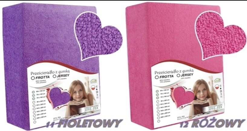 3 prześcieradła na gumce frotte + ochraniacz na materac 70x140