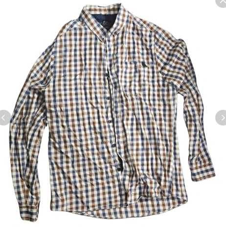 Koszula zapinana w kratę męska slim fit house roz. L