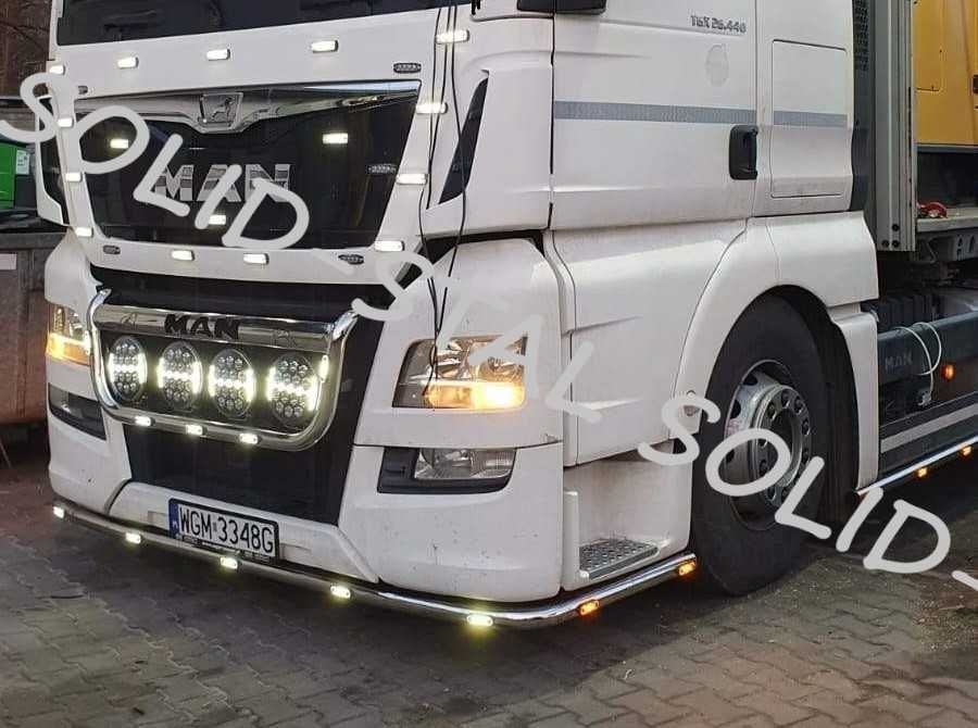 Orurowanie POD ZDERZAK z świetleniem led Man Tga Tgx Tgs POLEROWANE
