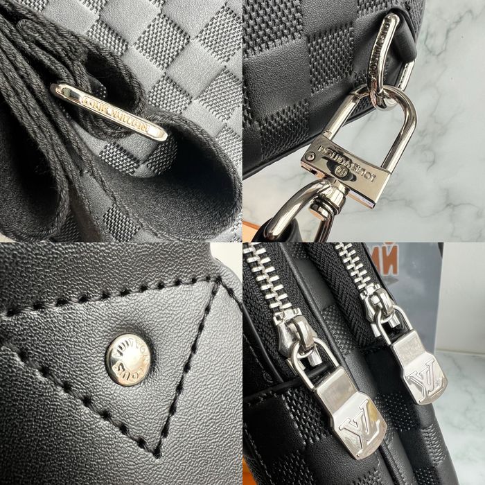 Мужская сумка слинг черная новая коллекция Louis Vuitton Slingbag avenue з NFC чіпом | чоловіча сумка слінг LV