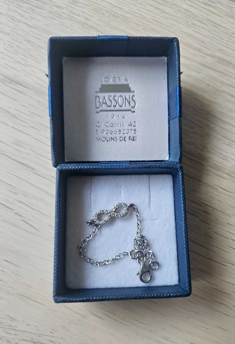Pulseira de prata 925, com zircónias, simbolo do infinito