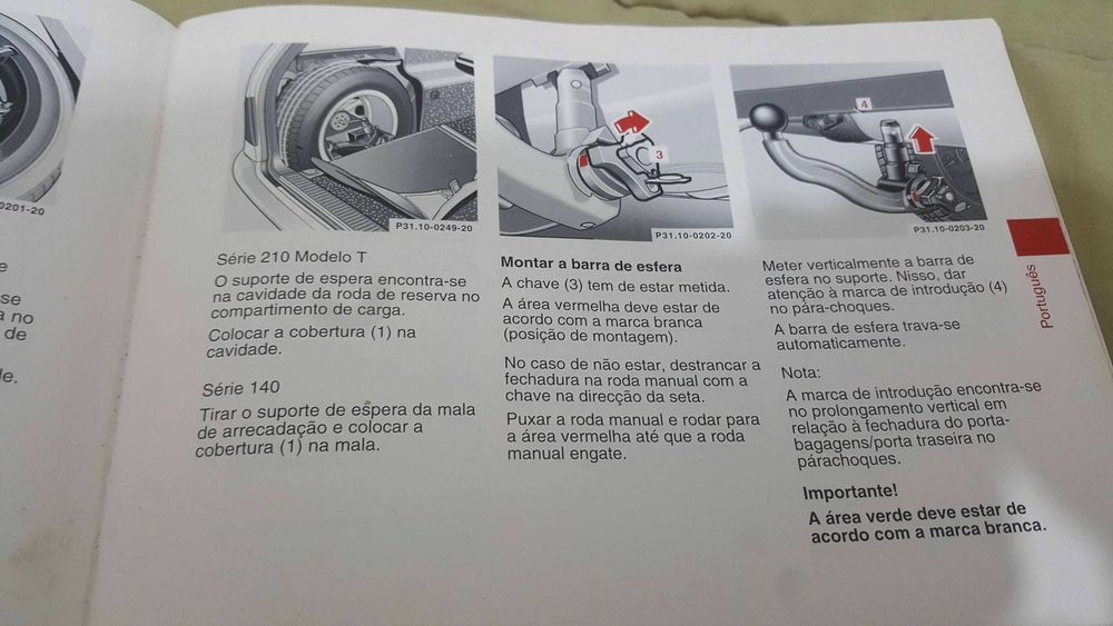 Gancho de reboque para MERCEDES séries 140/202/210/210T