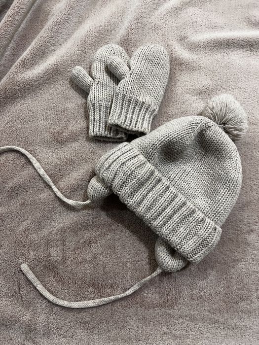 Зимовий комплект шапка + рукавички h&m, 1,5-2 роки