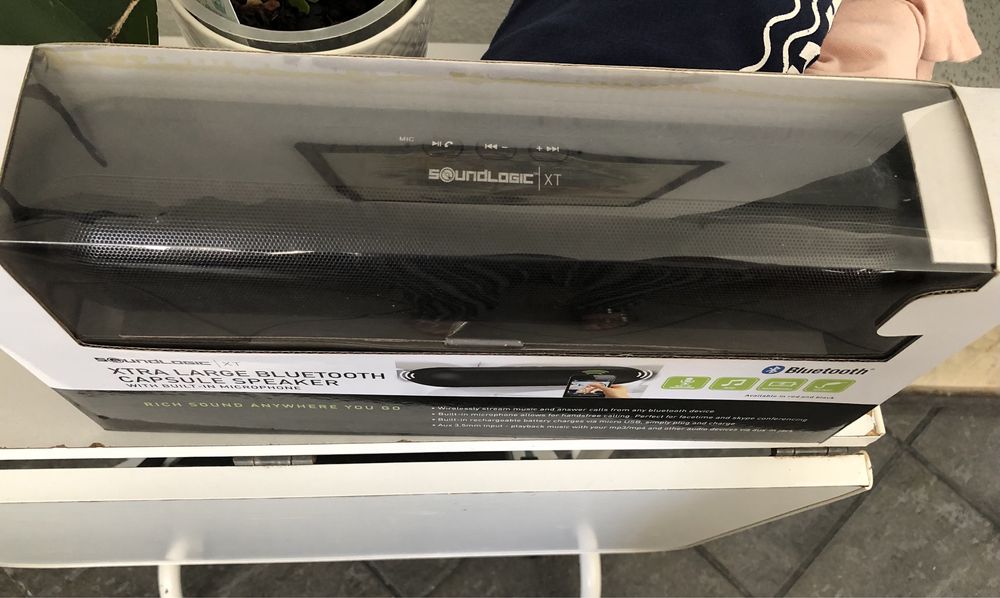 Coluna som bluetooth com microfone soundlogic grande64752034779651124