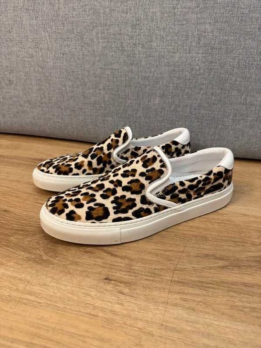 Diemme Garda Leather Slip On leopart 43 buty wsuwane glamour nowe