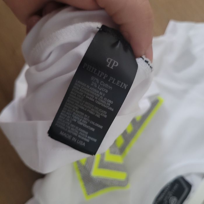 T shirt koszulka philip plein oryginalna L biała neonowa czaszka