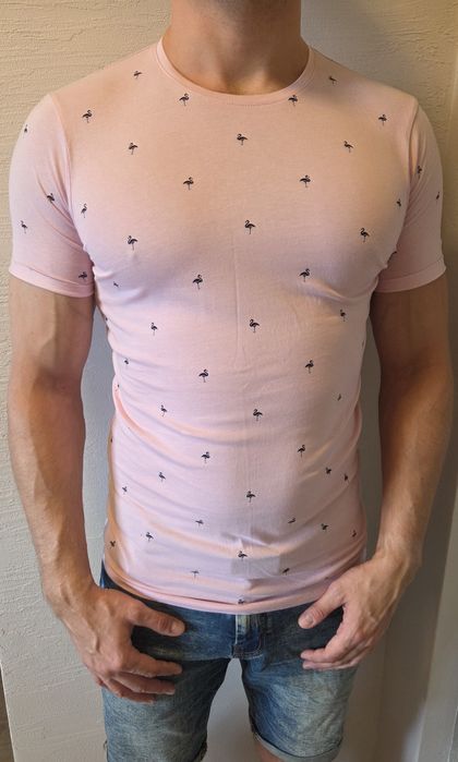 Tshirt fsbn różowy flamingi rozmiar M stan bdb