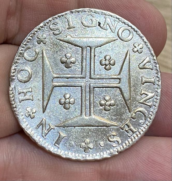 Moeda 444 - Cruz. 400 Reis D PEDRO II - 1687