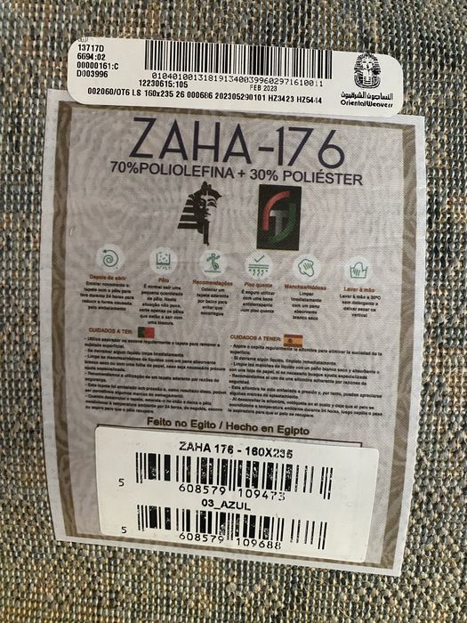 Tapete Zaha azul 165x235