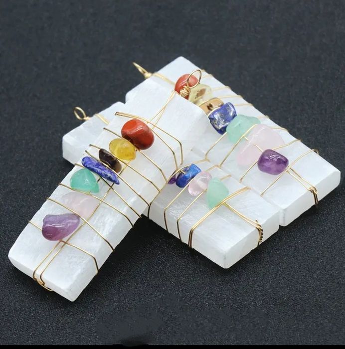 Pendente de Selenite dos 7 CHACRAS