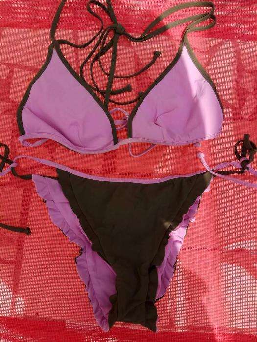 Bikini Rosa e verde tropa Calzedónia - Reversível