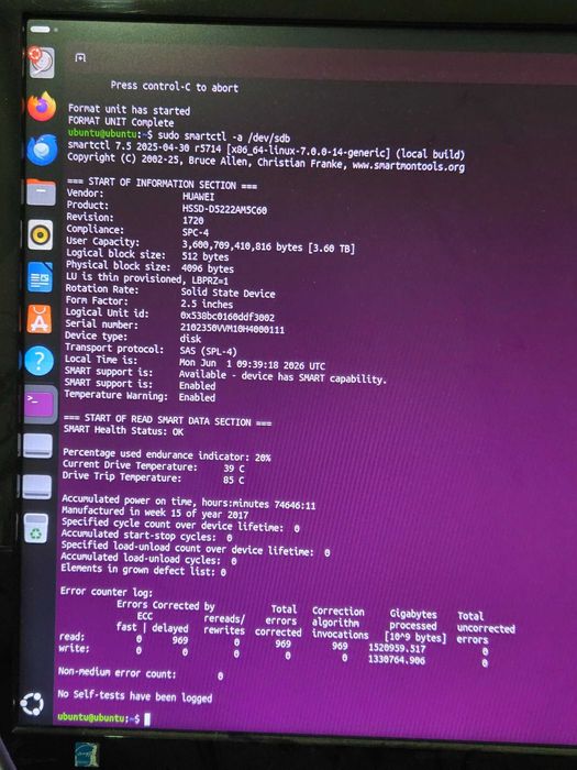 Huawei Enterprise SAS SSD 3.6TB 12G RAID  93-98% Health HSSD