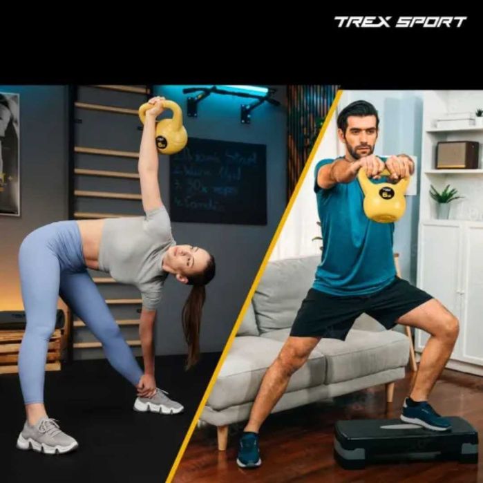 Гиря вінілова 6кг Trex Sport TX-006CKB. (8, 10, 12, 16, 20 кг)