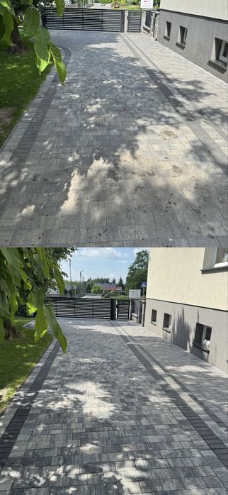Mycie kostki brukowej i elewacji.