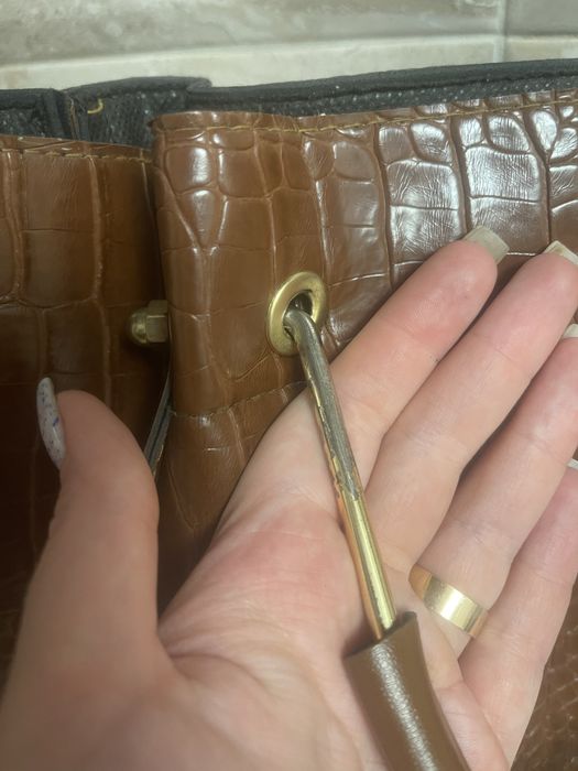 Сумка шкіряна  коричнева велика