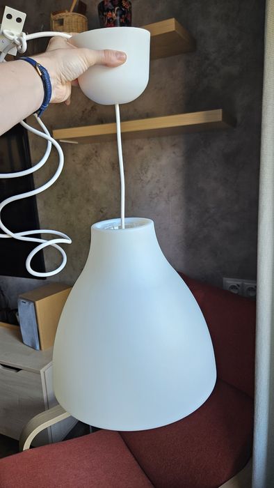 Lampa sufitowa Ikea Melodi E27 mleczny klosz 28cm OPIS
