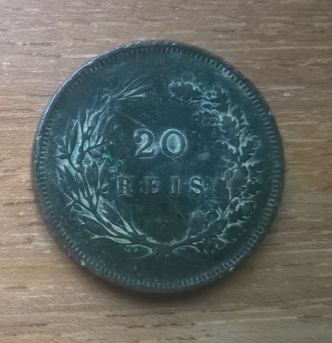 Moeda Antiga - 1892 - 20 Reis - Carlos I