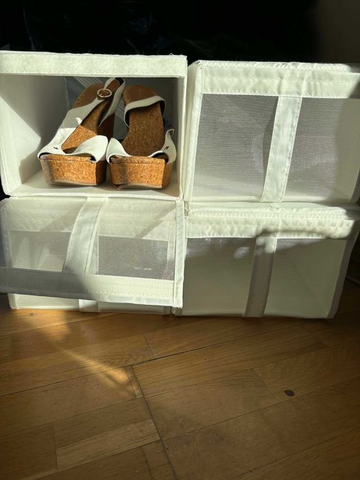 4 sztuki Białe materiałowe składane Pudełka na buty Ikea