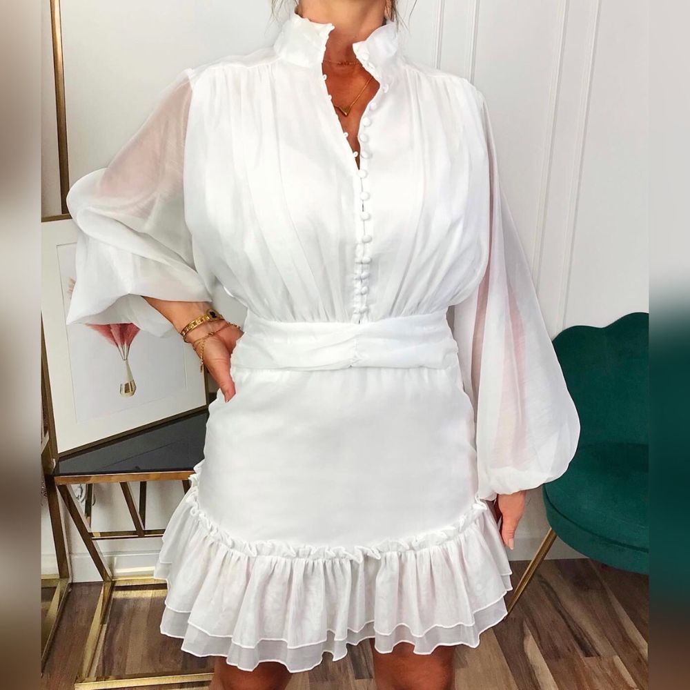 Sukienka biała a'la Zimmermann Kalisz • OLX.pl