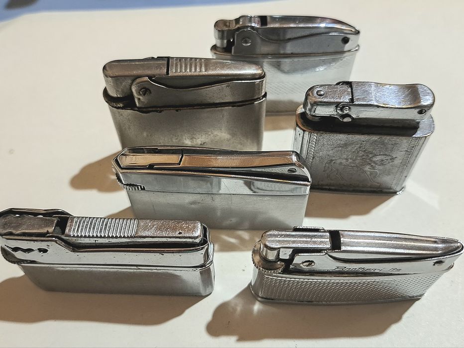 Ціна за 6 шт. Вінтажні бензинові та газові колекційні запальнички.