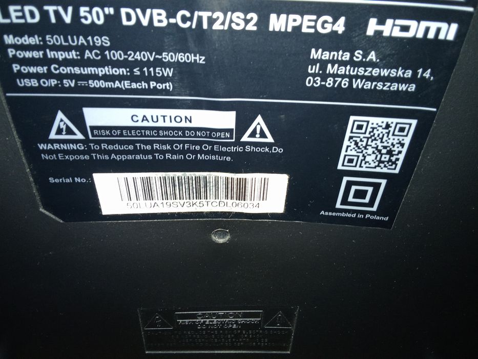 Do spszedania manta telewizor