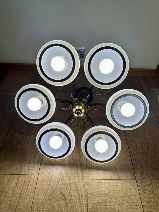 Lampa  do salonu, jadalni, 6 żarówek led,  ozdobna, wisząca, antyk