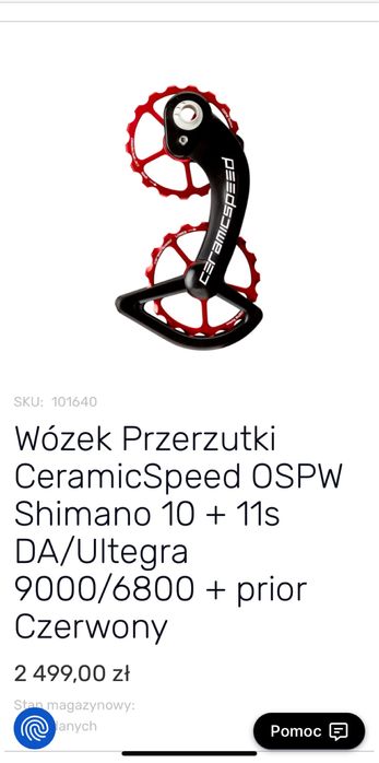 Nowy wózek Ceramicspeed OSPW alloy Shimano 10+11 Red