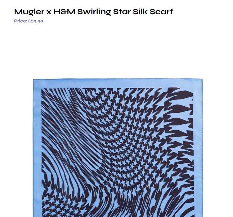 Mugler H&M 100% шовк хустинка