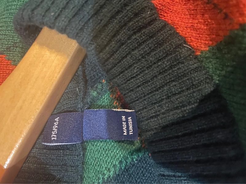 Sweter w romby Gant L wełna jagnięca kujonek wełniany wysoka jakość L