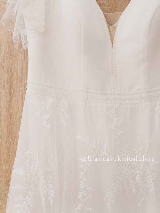 Suknia ślubna Orlanda plus size rękawy motylki literka POPRAWKI GRATIS