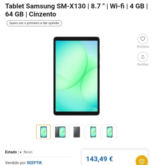 Tablet samsung com caixa