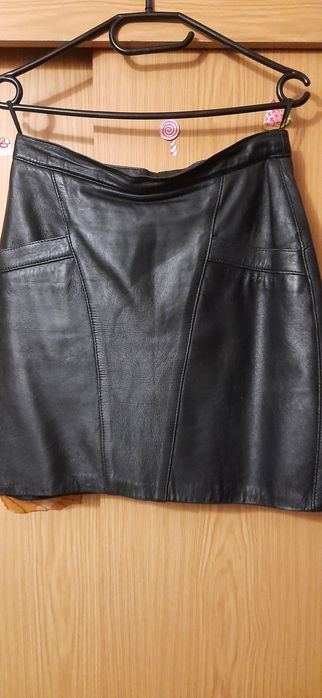 юбка мини кожаная