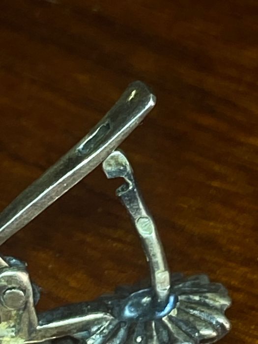 Brincos Turquesa Prata portuguesa contrastada 835 Antigos 4,3 cm