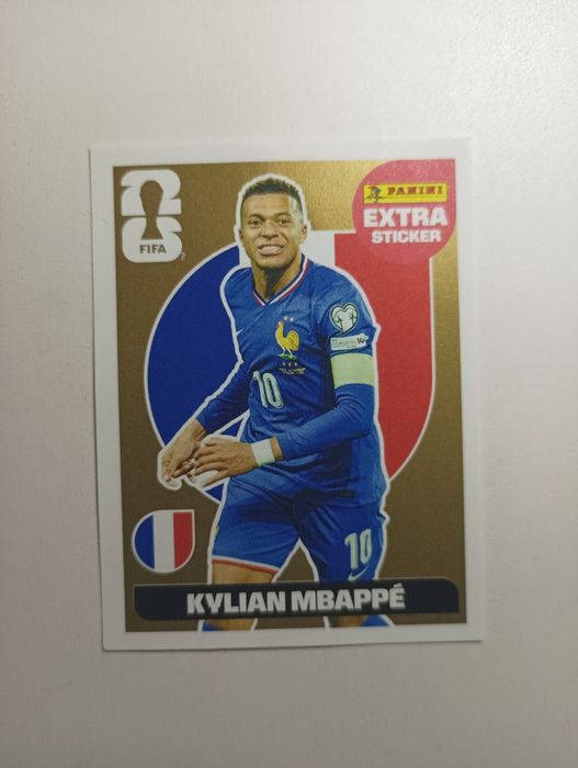 Cromo Extra Kylian Mbappé Dourado Mundial 2026