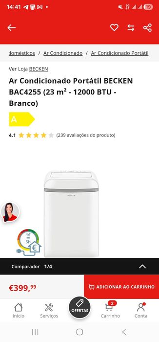 Ar condicionado portátil Becken (garantia)