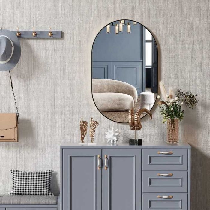 Lustro Owalne Czarna Rama Nowoczesny Design Minimalistyczne I Stylowe