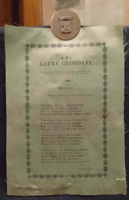Soneto da Época 1854 Guerra Leal a Laure Geordane "Em Tecido"