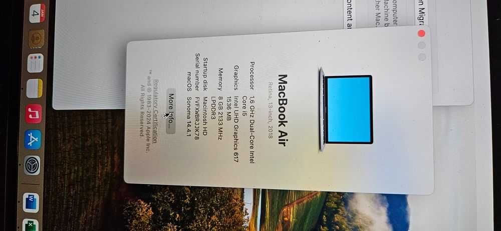 Apple MacBook Air intel i5 1,6 GHz RAM 8/256 Gb (A1932) RETINA