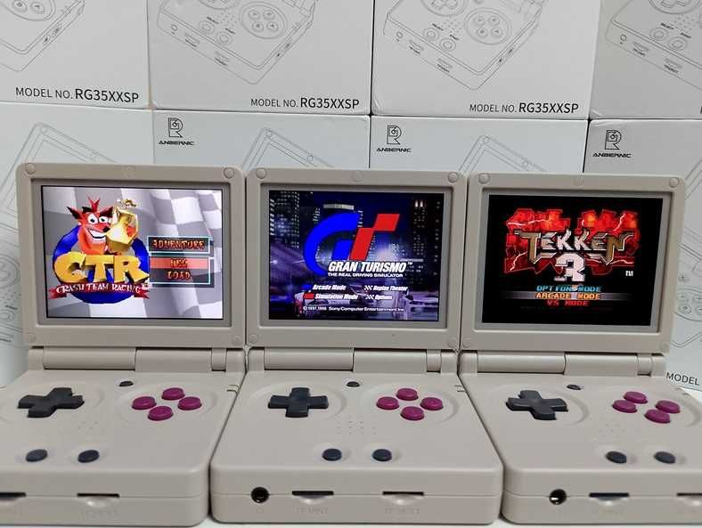 Ретро ігрова приставка Anbernic RG35XXSP Grey 64GB 8000 ігор GameBoy